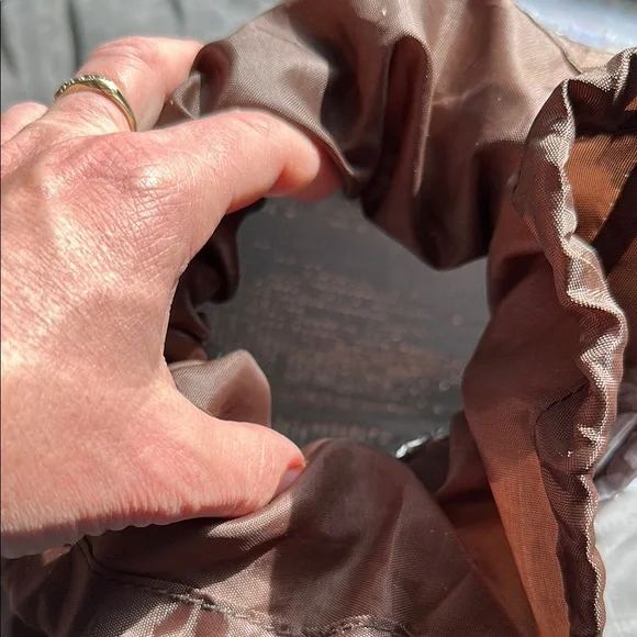 Chic Brown and White Drawstring Bag - Picture 8 of 8